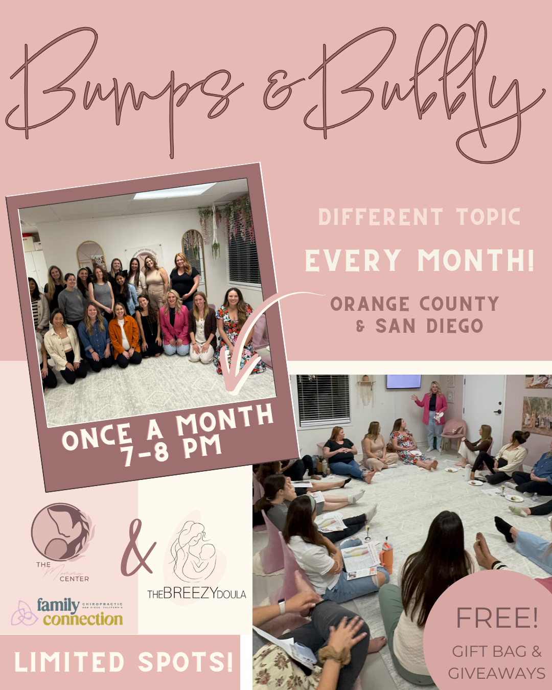 Bumps and Bubbly Free education event for pregnant moms