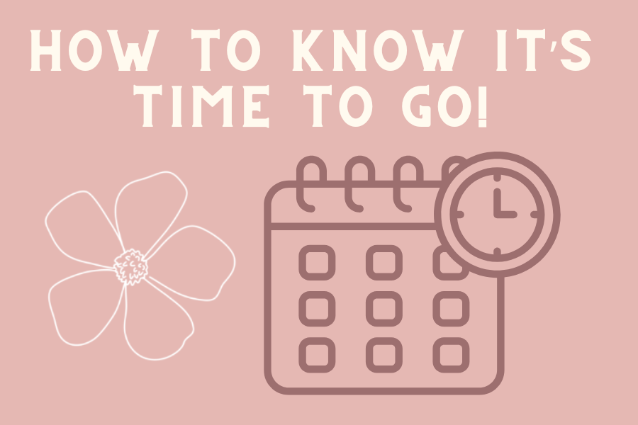 Calendar graphic of how to go when to go to the hospital during labor, designed by The Breezy Doula.