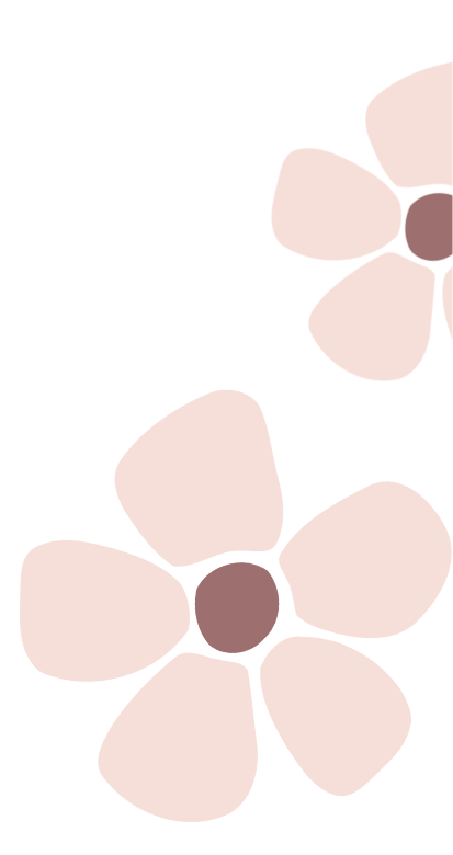 The Breezy Doula flower sub mark in light pink.