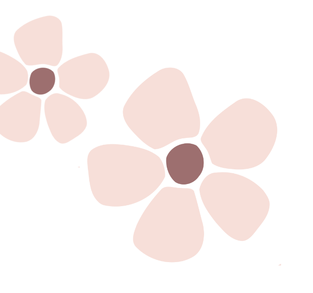 The Breezy Doula flower sub mark in light pink.