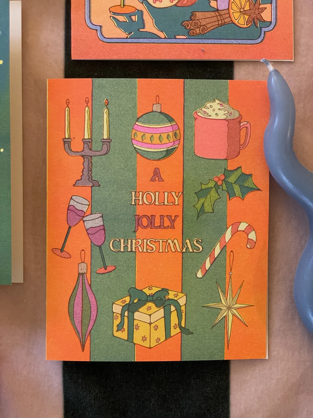 Risograph Holiday Card - “Holly Jolly Christmas” — Asami Watanabe