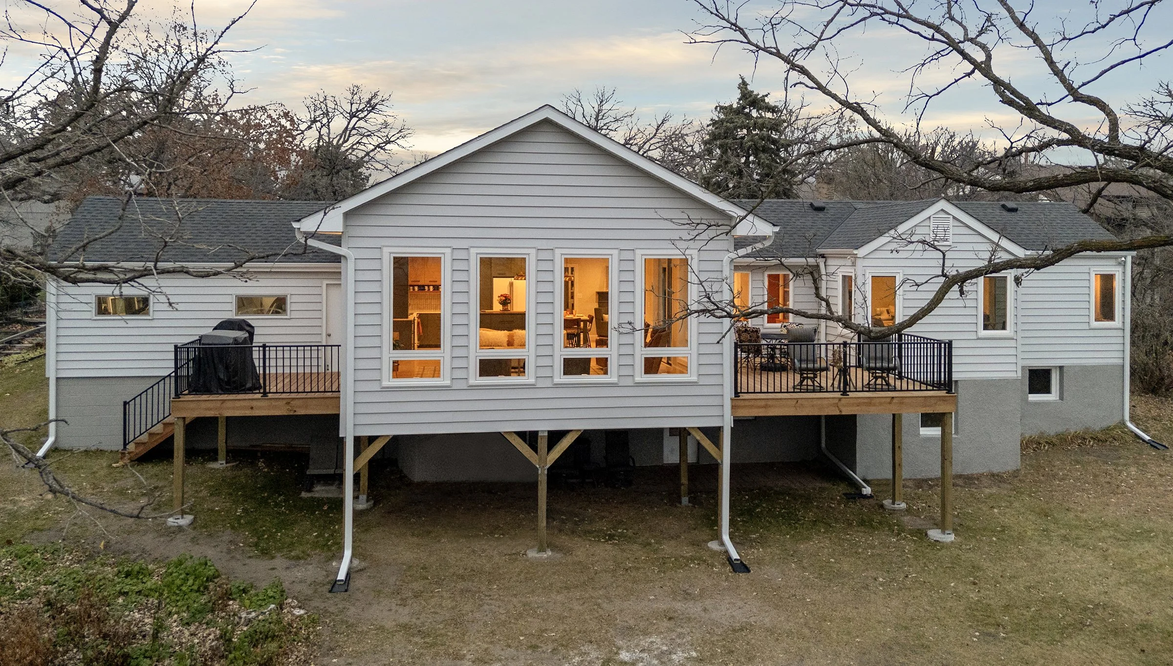 Home addition featuring Marvin Windows and Dual Decks Bloomington MN