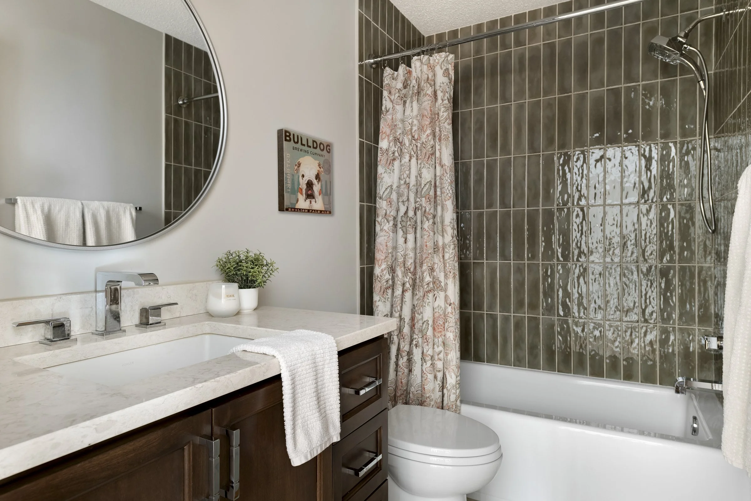 Bath Remodel in Lakeville Green Shower Tile