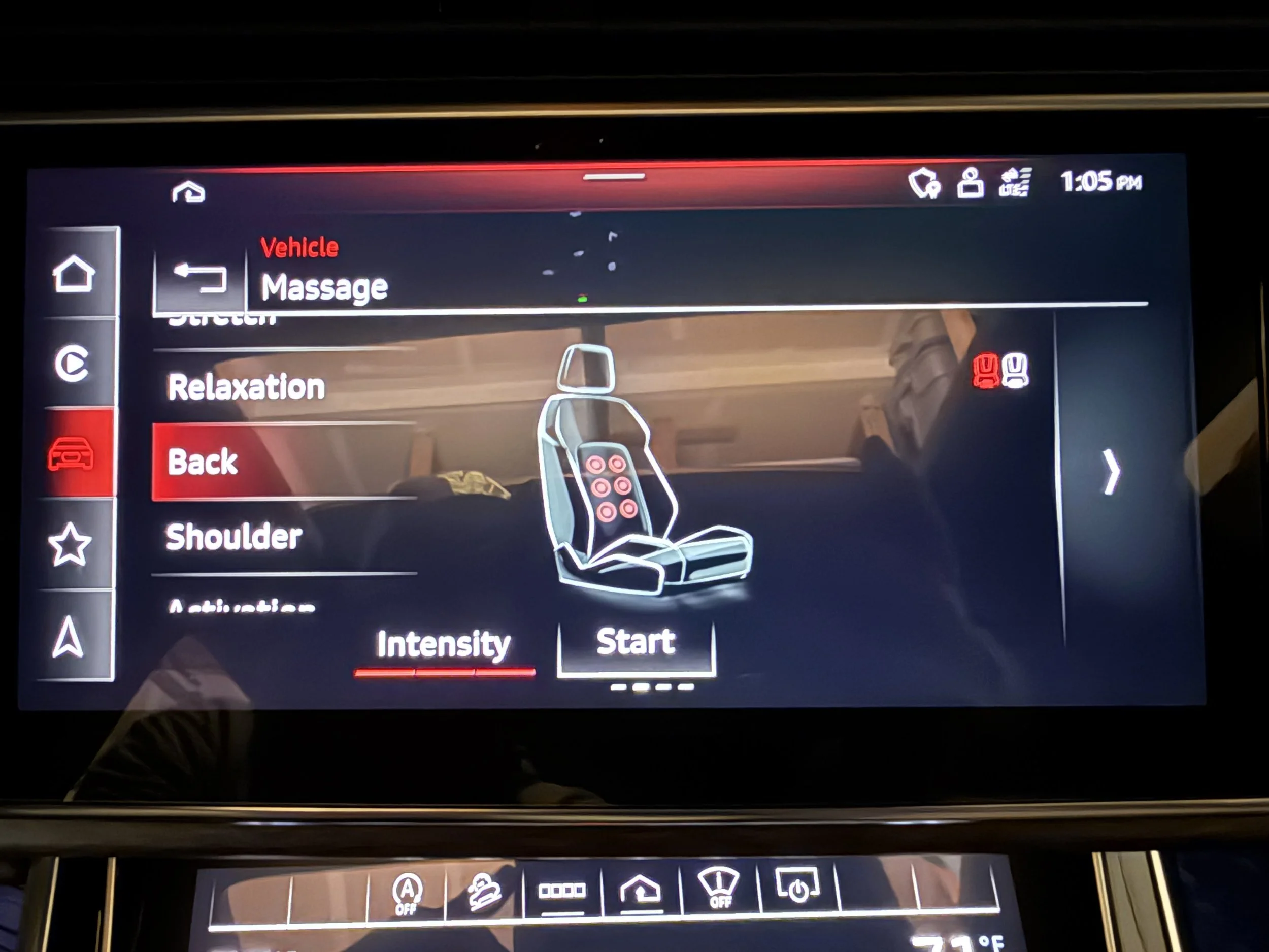 6 massage settings with 3 level intensity