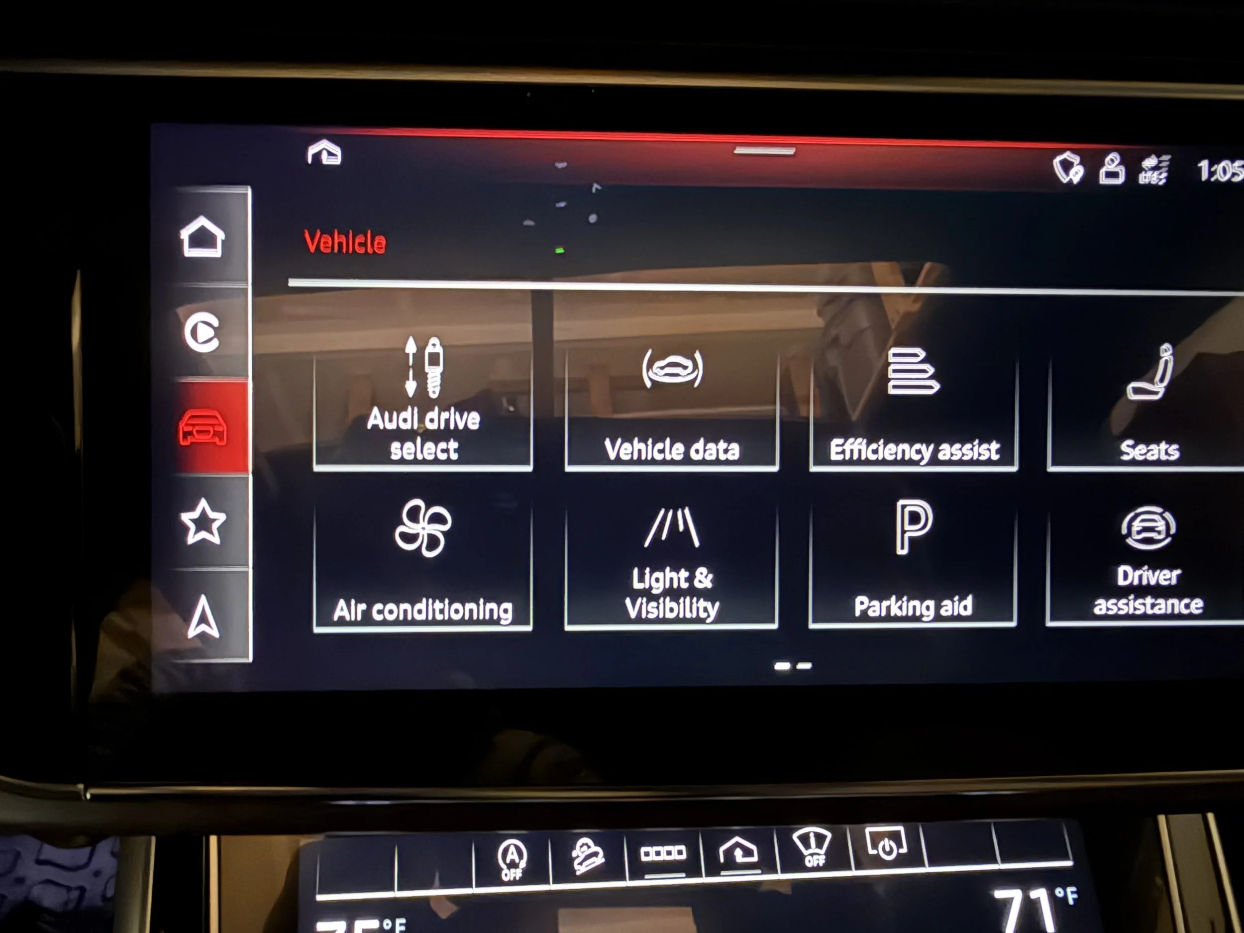 easy to use menu with voice control and selectable favorite functions