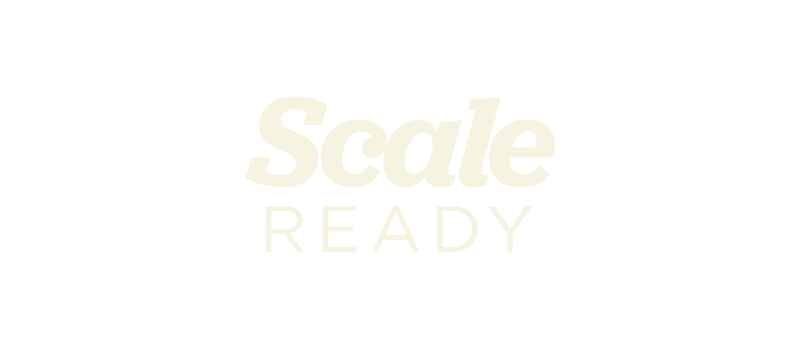 Black background with the words "Scale READY" in large white font, with "Scale" in bold and italicized.
