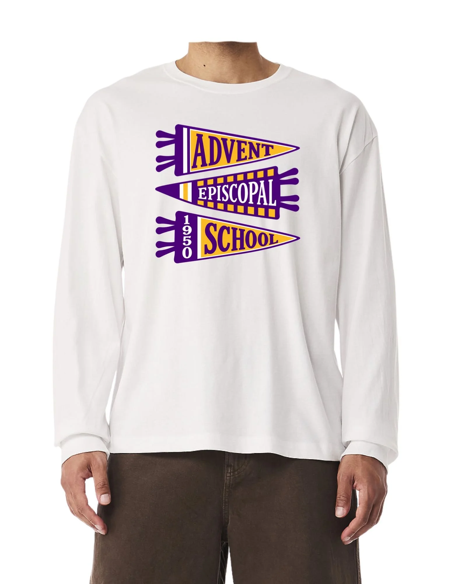 Long Sleeve Pennant Shirt in Vintage White