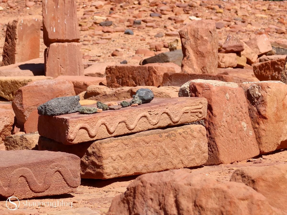 Carved snake motifs at Dadan