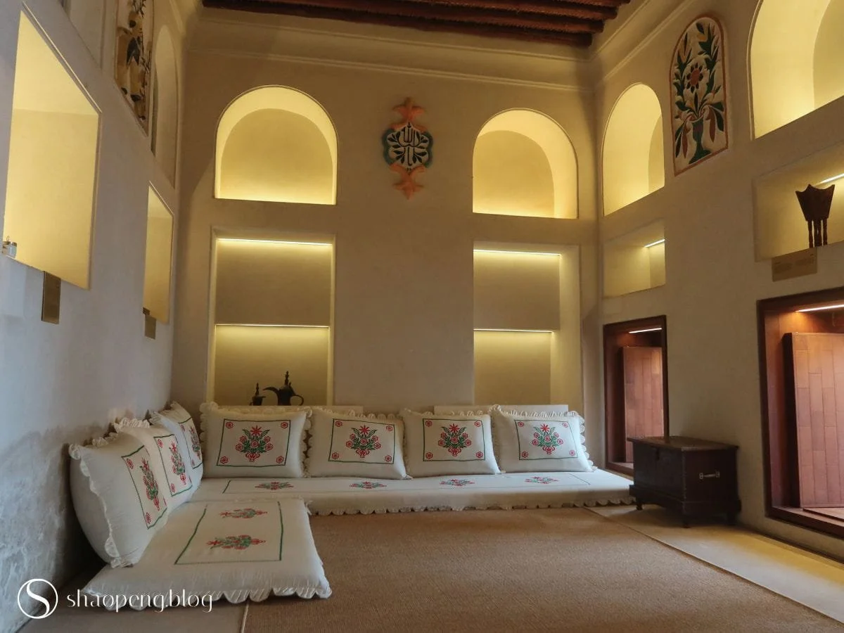 Inside the women’s majlis at Qasr Al Hosn, Abu Dhabi