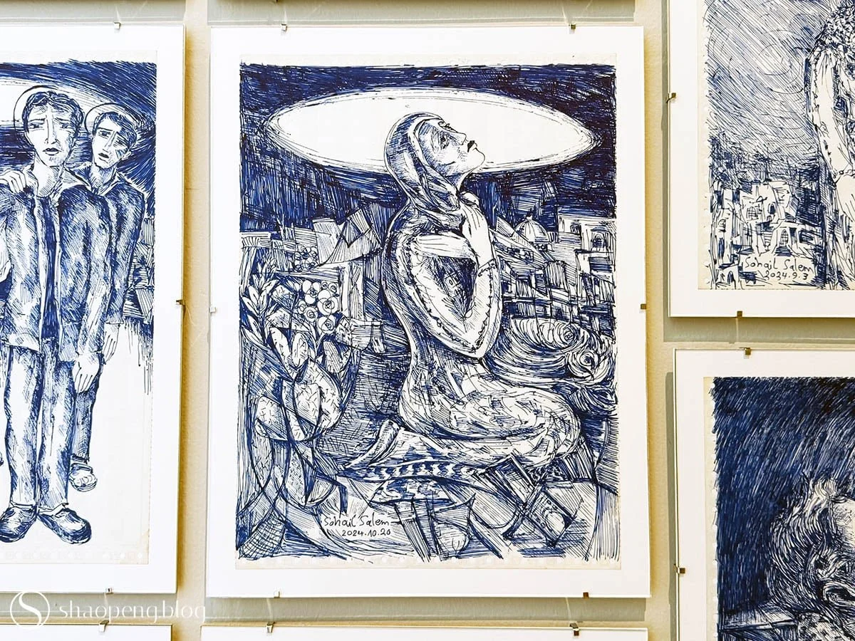 Pen drawings by Sohail Salem at Jameel Arts Centre