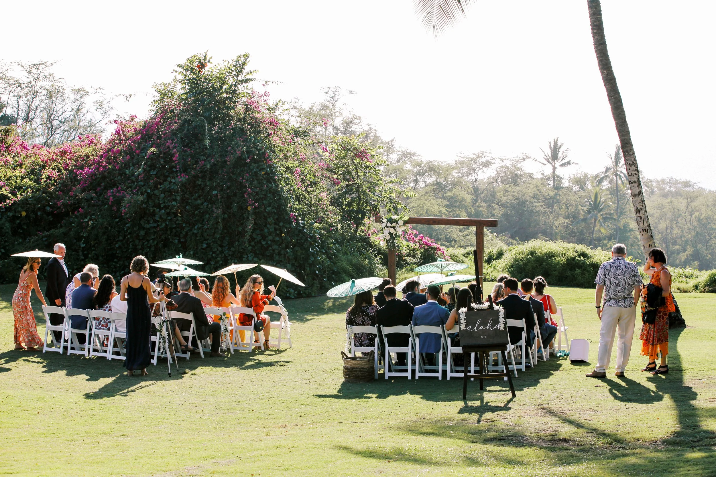 The Wedding Knoll ceremony location at Gather on Maui overlooking the Pacific Ocean in Wailea.