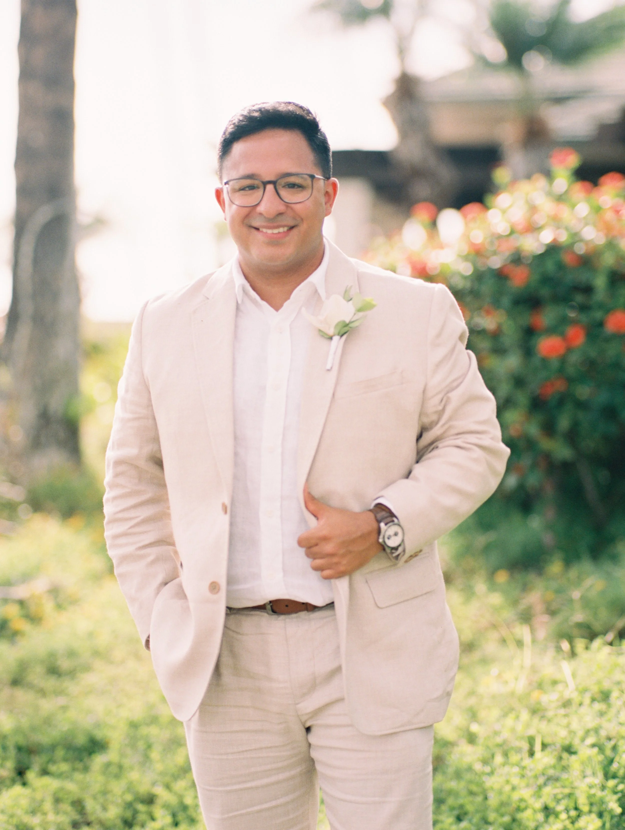 Timeless wedding portrait photographed on film at Gather on Maui celebration.