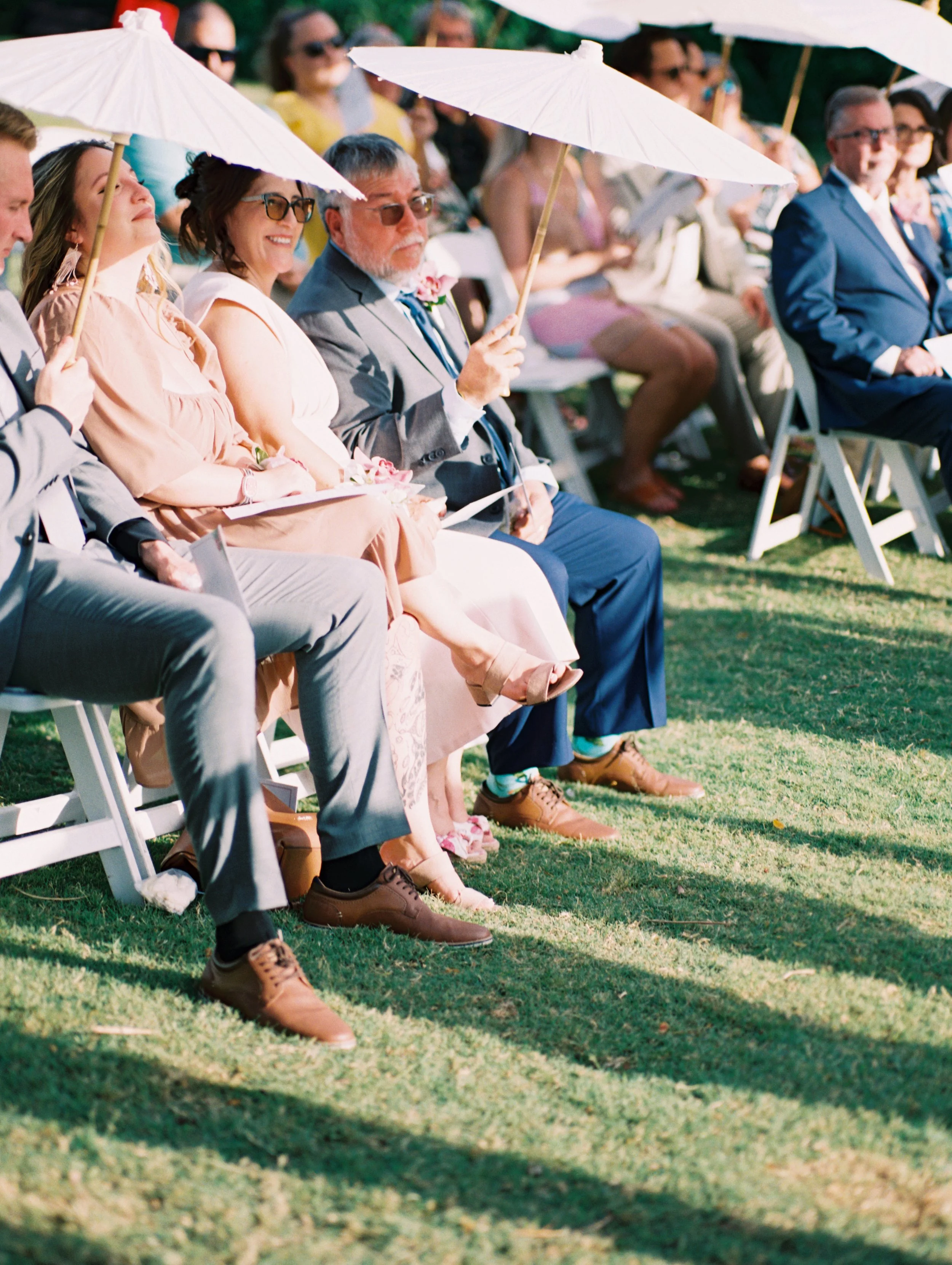 Tropical wedding ceremony photographed on film at Gather on Maui in Wailea