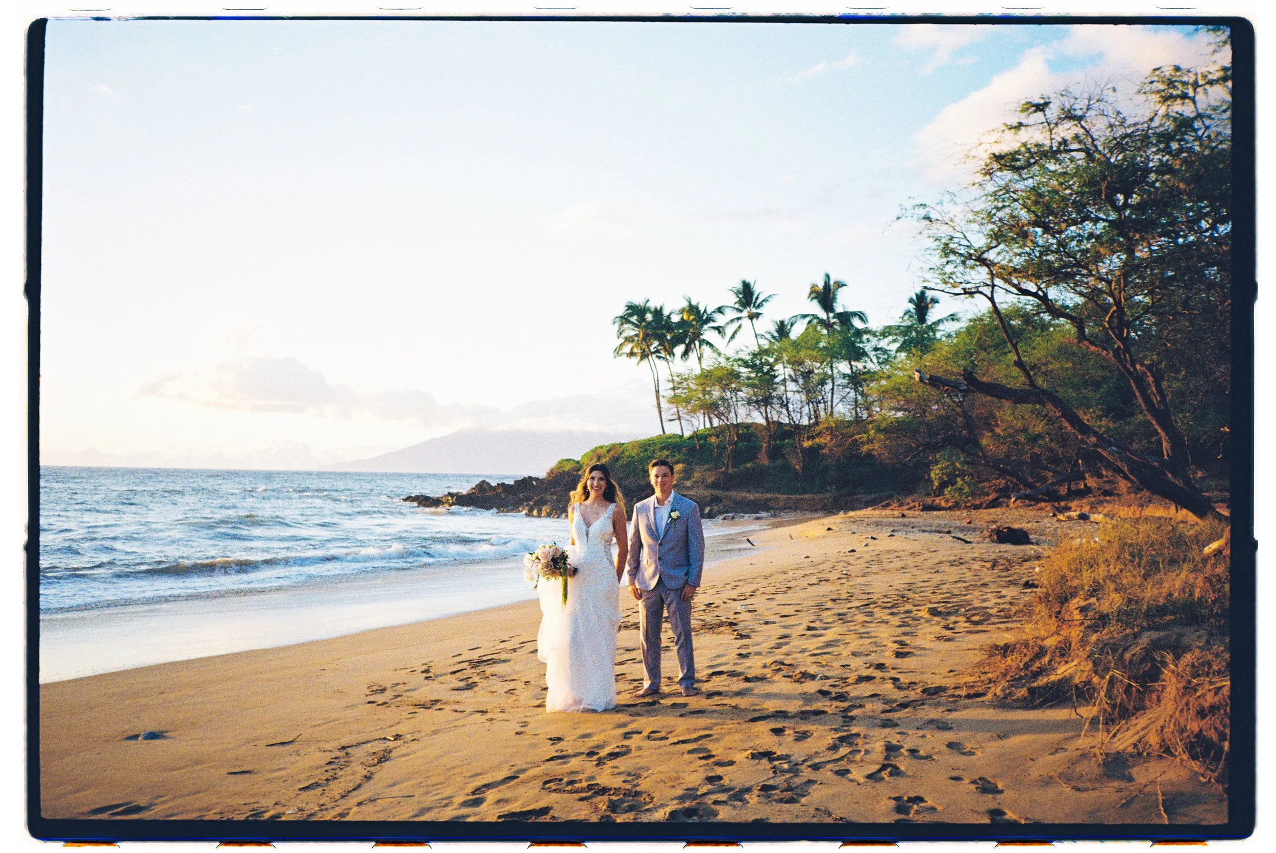 Maui elopement photographer capturing wedding days using film photography