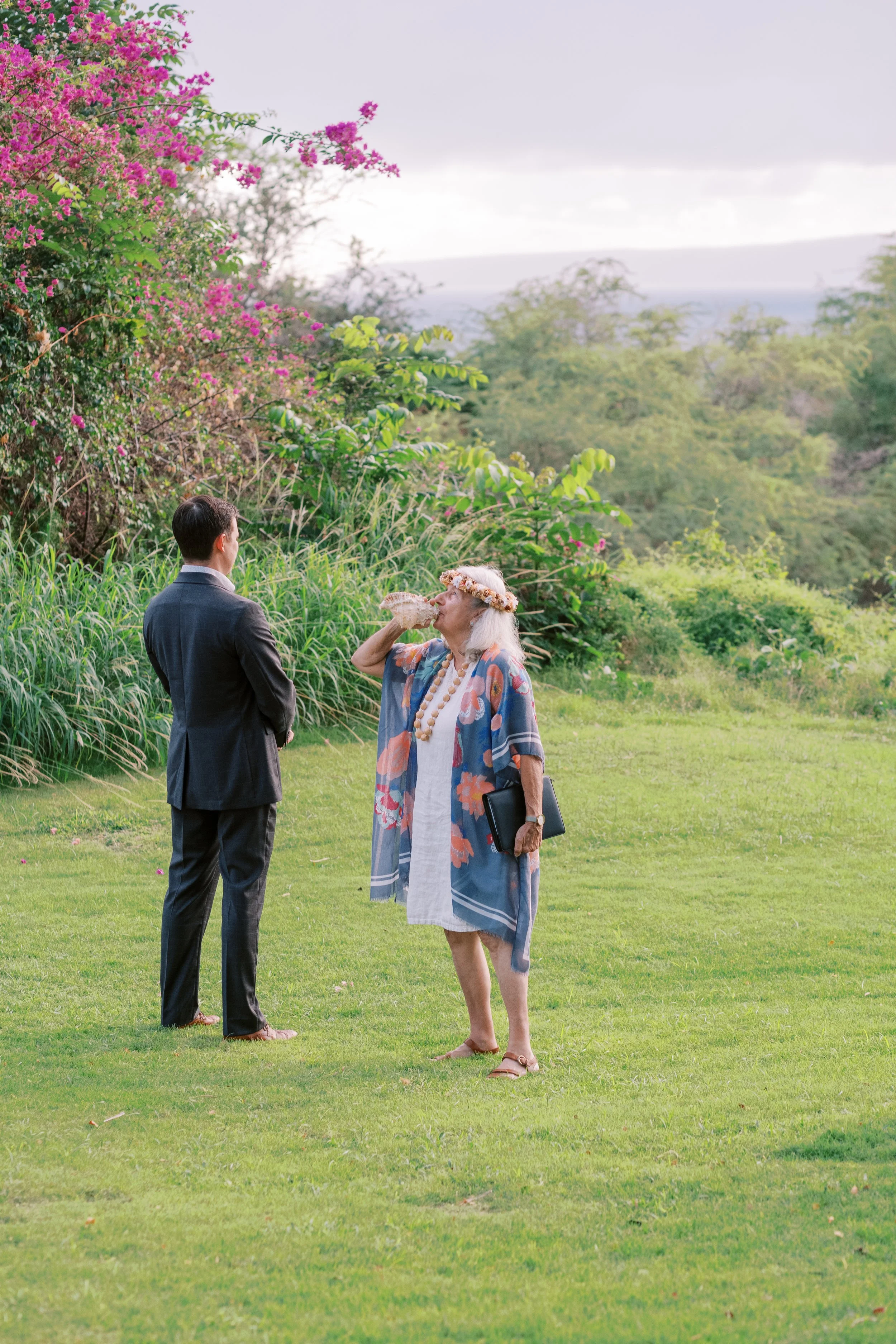 Groom waiting for the bride at Gather on Wailea