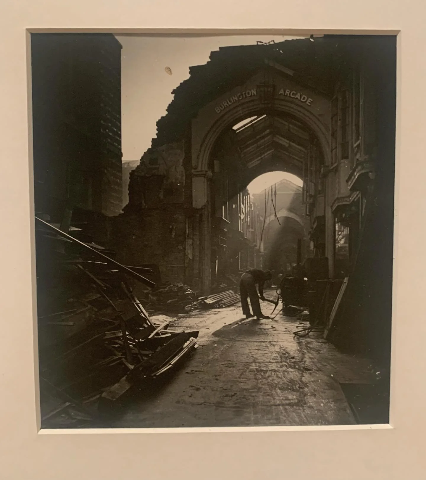 Blitz photos by Lee Miller, on show now at Tate Britain  1) Burlington Arcade  2) Margaret Bourke- White, 8th Bomber Command  3) Parachute packer  4) Fashion shot for Vogue  5) Martha Gellhorn  6) Remington Silent  7) Vogue advice on wartime dressing