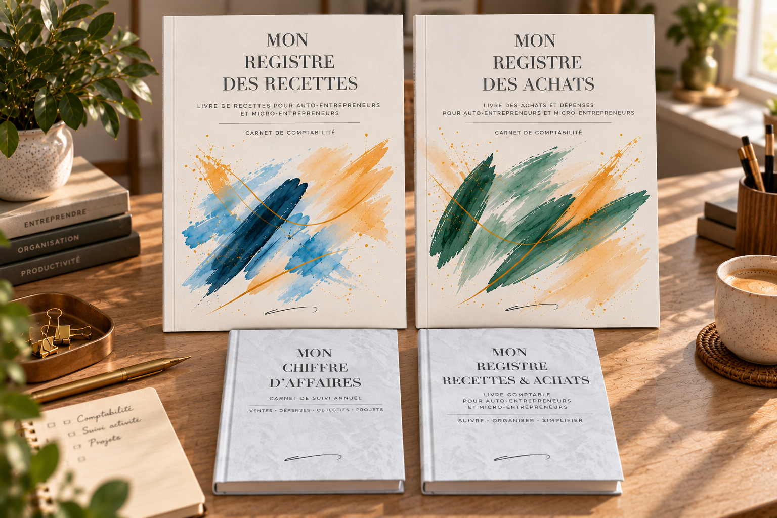Organiser sa comptabilité d'auto-entrepreneur : quatre carnets pour suivre ton activité à ton rythme