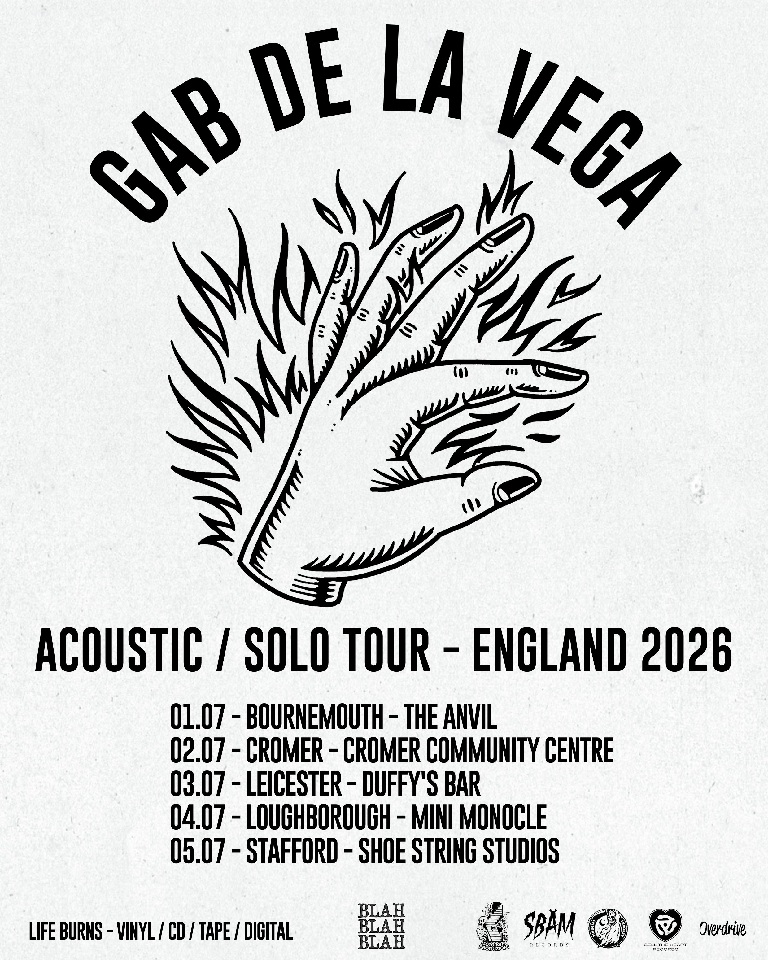 Acoustic Solo tour in England in July 2026!