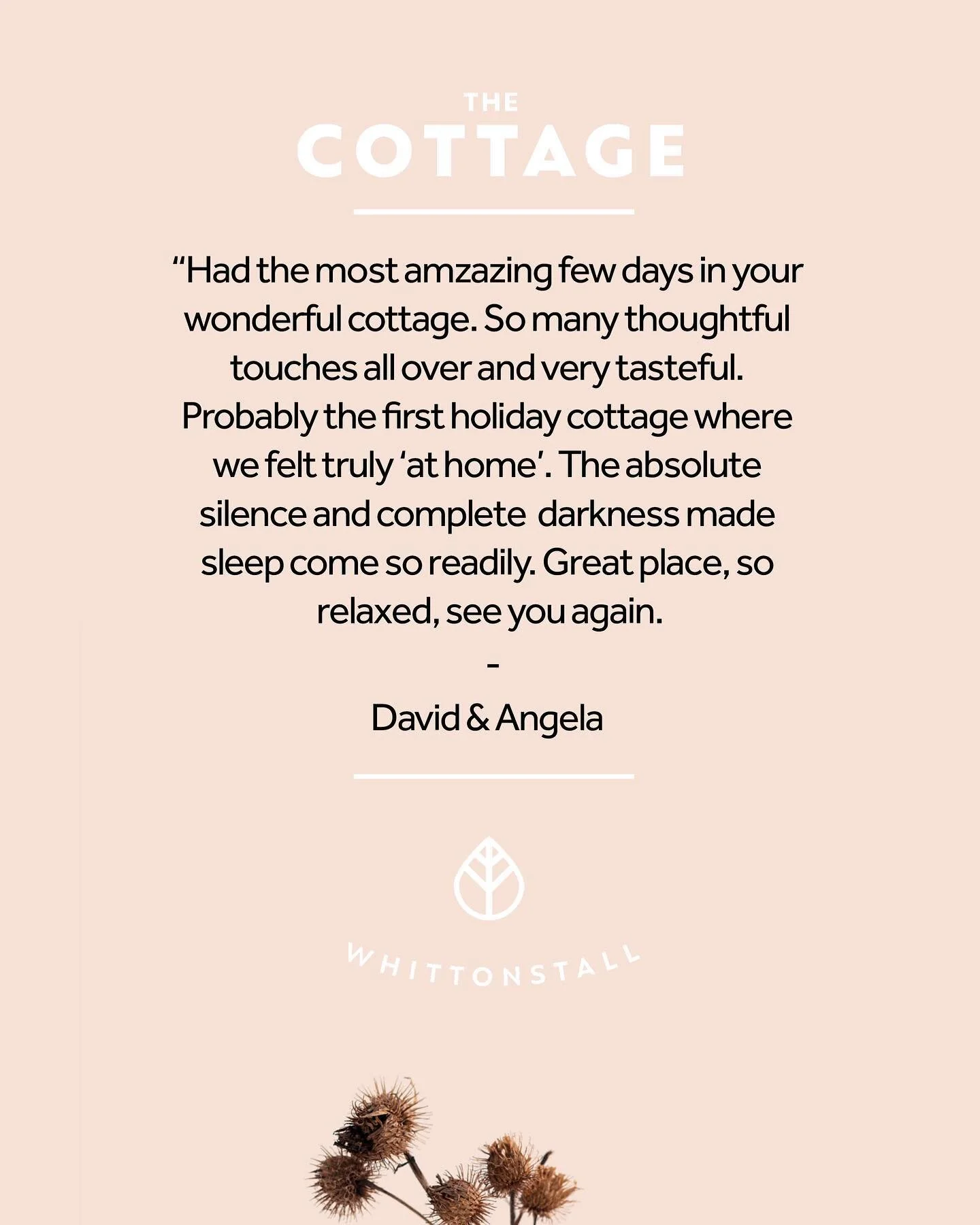 Thank you for a lovely review David &amp; Angela we are so happy you had such a relaxing time&hellip;. 

We look forward to welcoming you back soon

Come and see for yourself and experience some amazing countryside in the peace and quiet of The Cotta