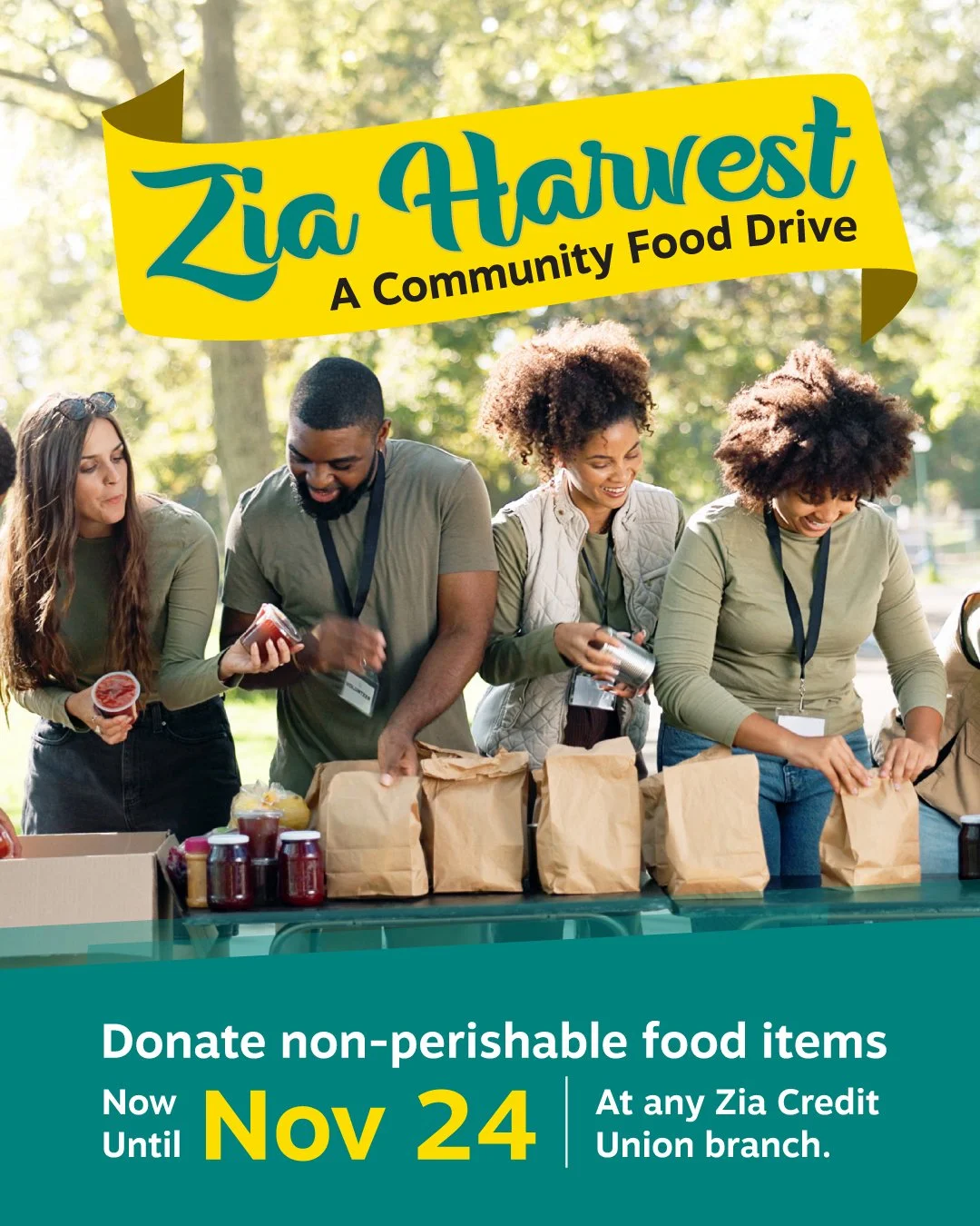 🕓 Last week to give! 

Donate to the Zia Harvest by November 24 and help The Food Depot feed local families this holiday season!

Learn more about how Zia and The Food Depot are helping our neighbors on our website!

#FoodDrive #ZiaCU #LightTheJourn