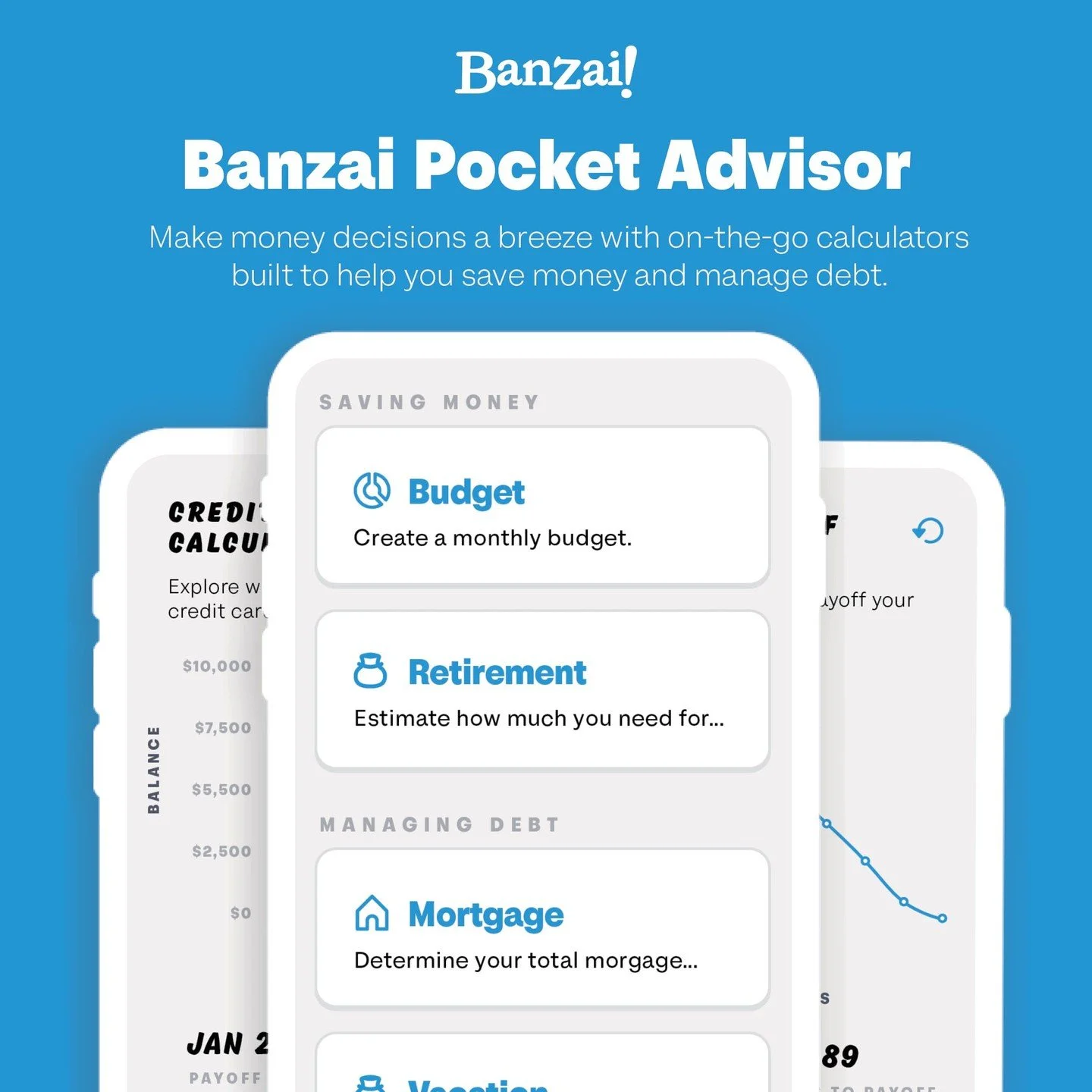 Dream big, plan smart! 💰
The Banzai Pocket Advisor's calculators help you set and track goals, turning aspirations into achievements. 🎯

#ZiaCU #Banzai #PocketAdvisor #FinancialFreedom #PersonalFinance
