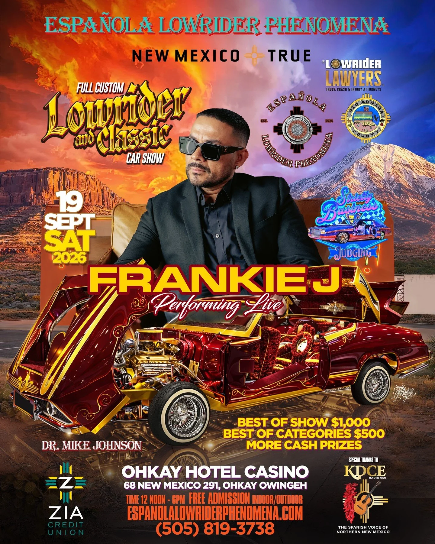 🚨 TODAY&rsquo;S THE DAY! 🚨

The Full Custom Lowrider &amp; Classic Car Show presented by Espa&ntilde;ola Lowrider Phenomena is happening TODAY! 🏁🔥

📅 Saturday, September 19, 2026
⏰ 12 PM &ndash; 6 PM
📍 Ohkay Hotel Casino &ndash; Ohkay Owingeh, 