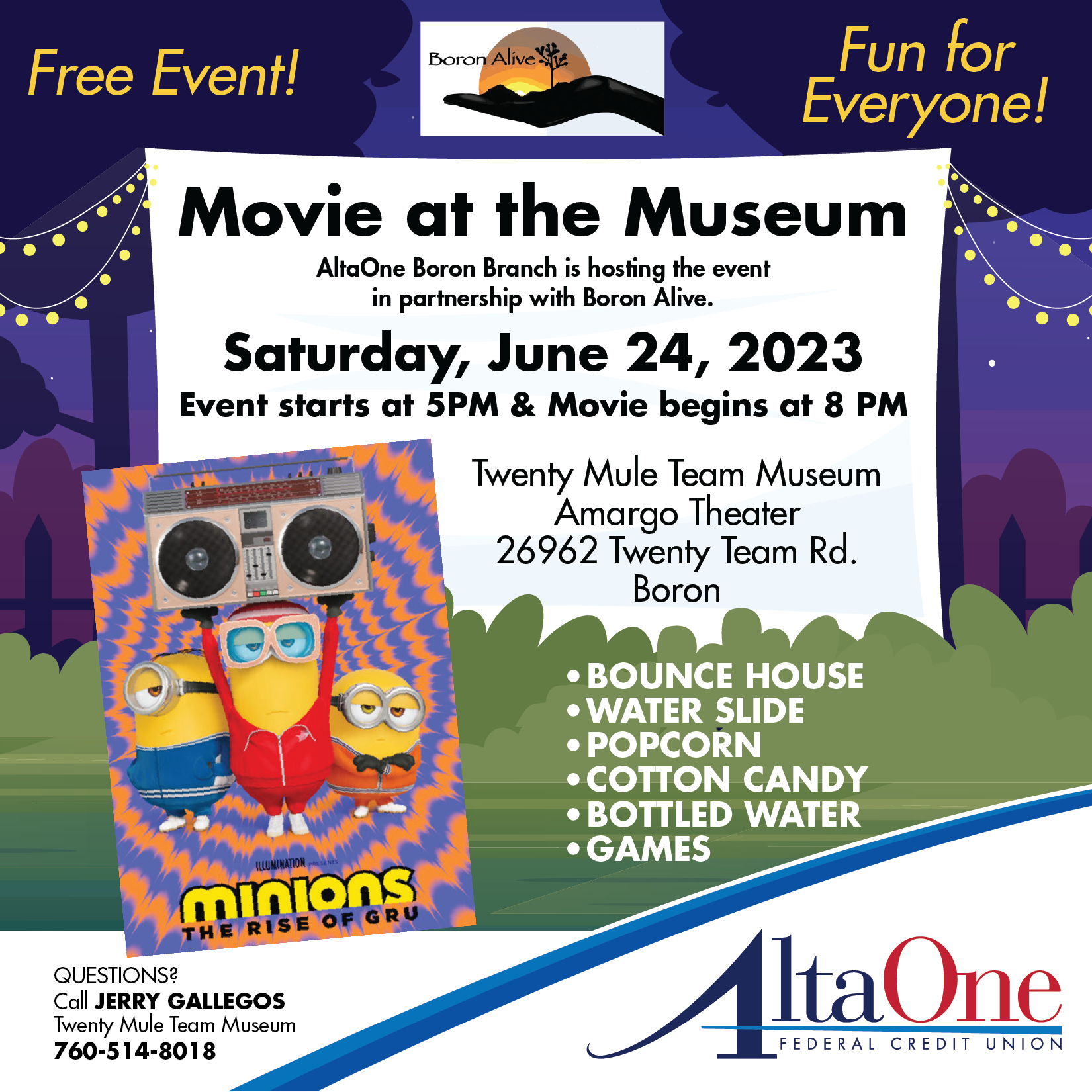 Boron Movie at the Museum- Minions the Rise of Gru