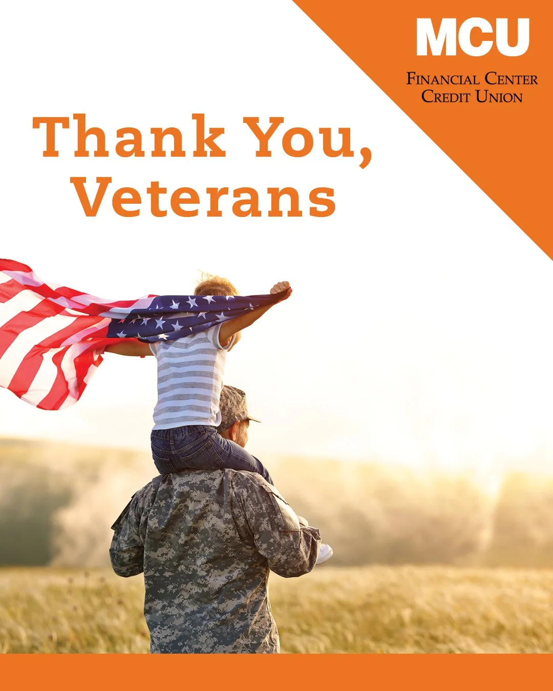 Happy Veterans Day from all of us at MCU. Today, we honor and remember the brave men and women who have served our country. Thank you for your courage, sacrifice and dedication. As a reminder, our offices are closed today in observance of the holiday