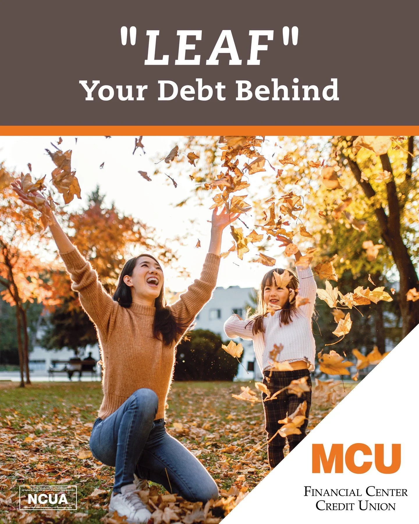 Ready to turn over a new leaf with your finances? 🍂 MCU offers flexible ways to tackle high-interest debt. Consolidate your debt with a Personal Loan or transfer your balances to a low-rate Visa Credit Card. Visit our website to &ldquo;leaf&rdquo; y