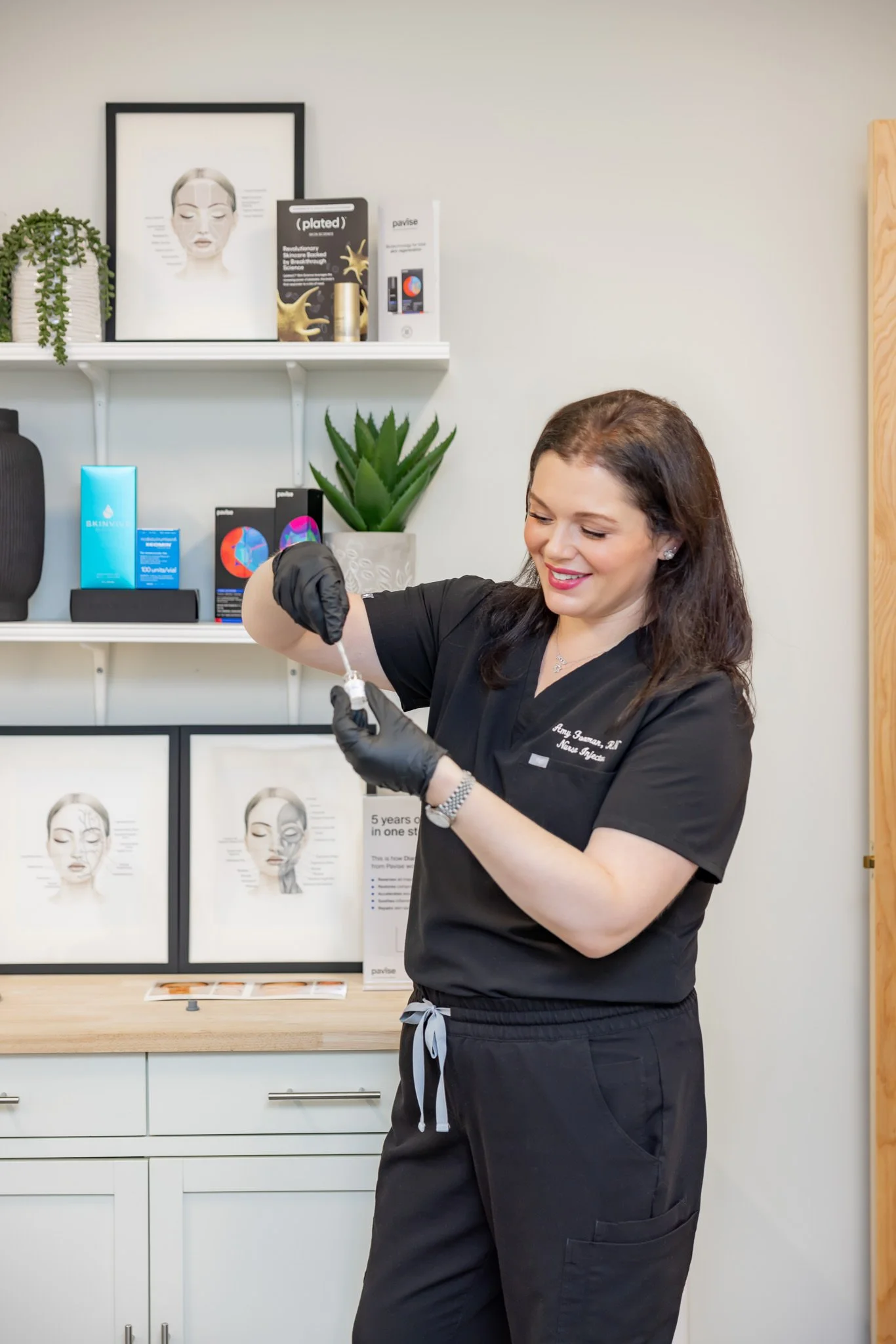 Aesthetic nurse preparing Botox neuromodulator injection at Morph Med Spa in Ridgefield, CT