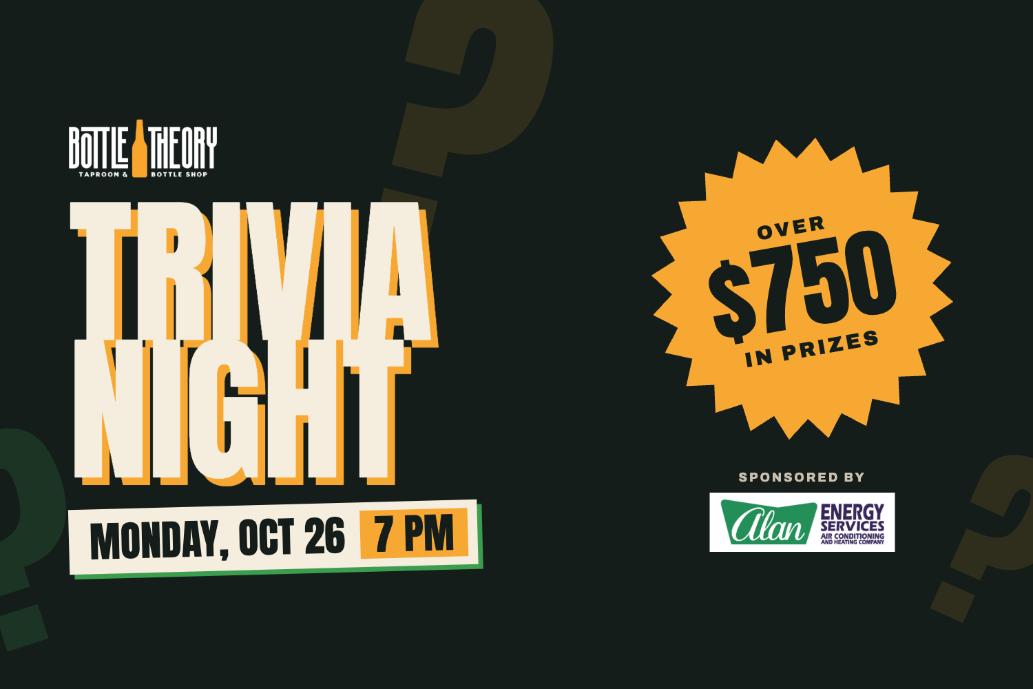 Trivia Night with Over $750 in Prizes, Sponsored by Alan Energy Services