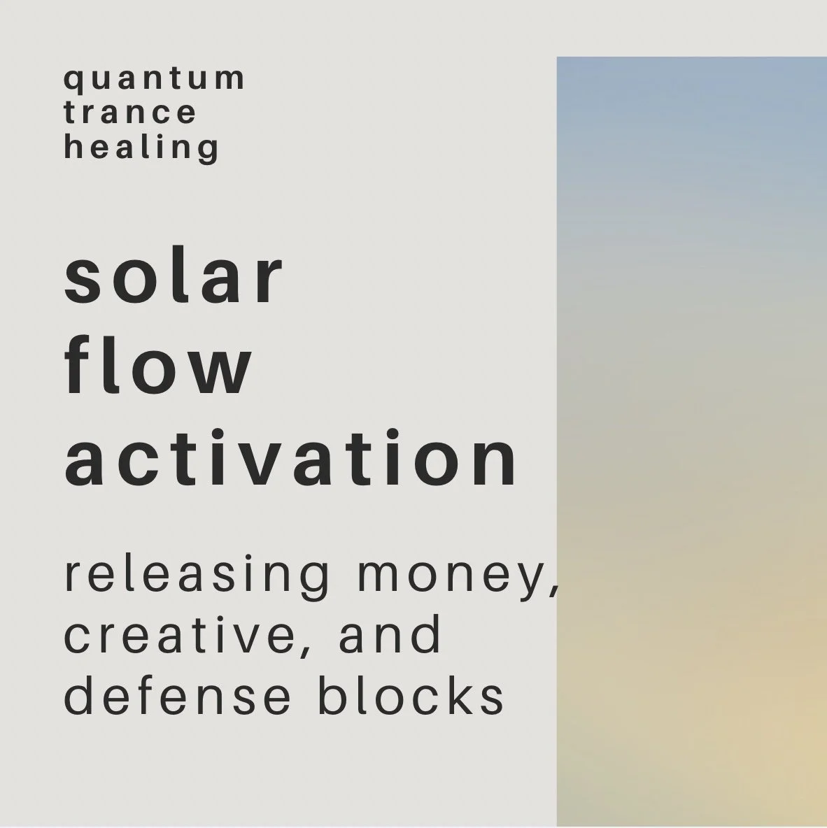 solar flow activation: releasing money, creative, and defense blocks