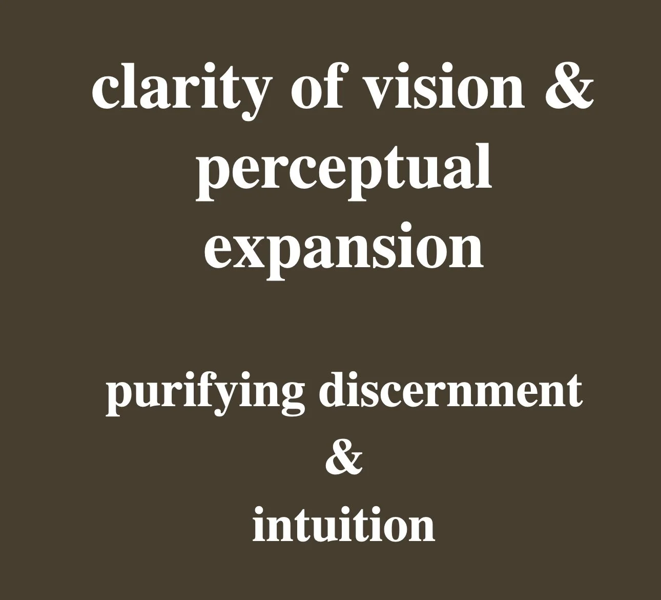 clarity of sight: aligning with unified perception