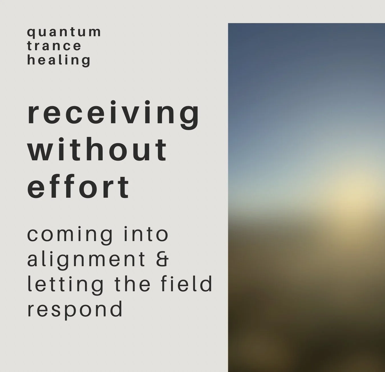 receiving without effort, coming into alignment & letting the field respond