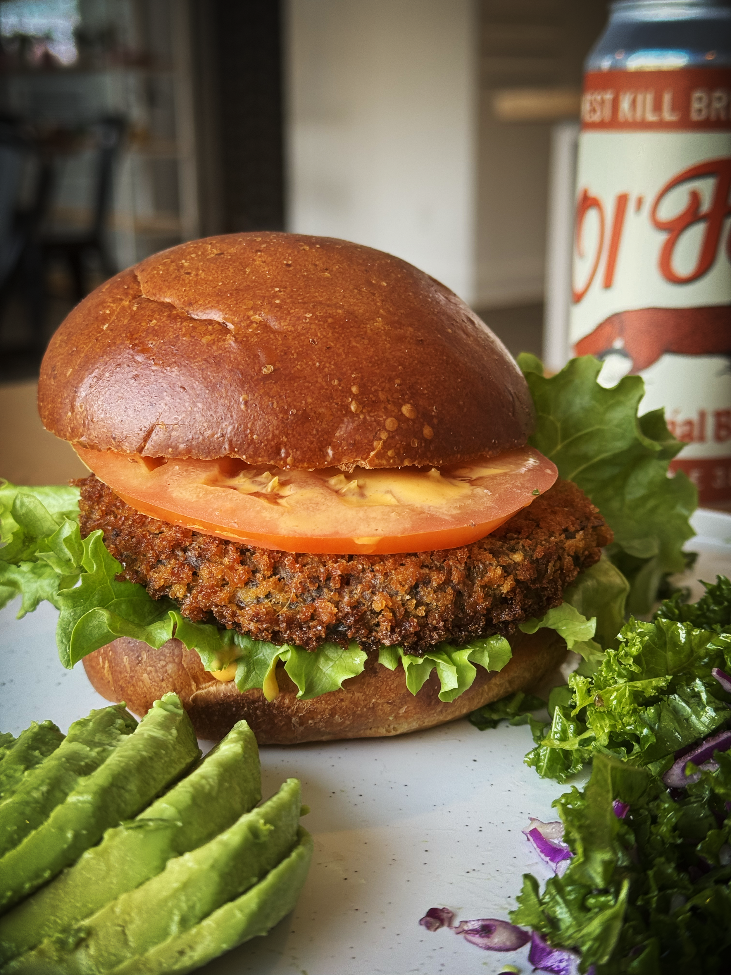 Shitake Burger - house made black beans, veggie patty, tomato, lettuce, and chipotle sauce