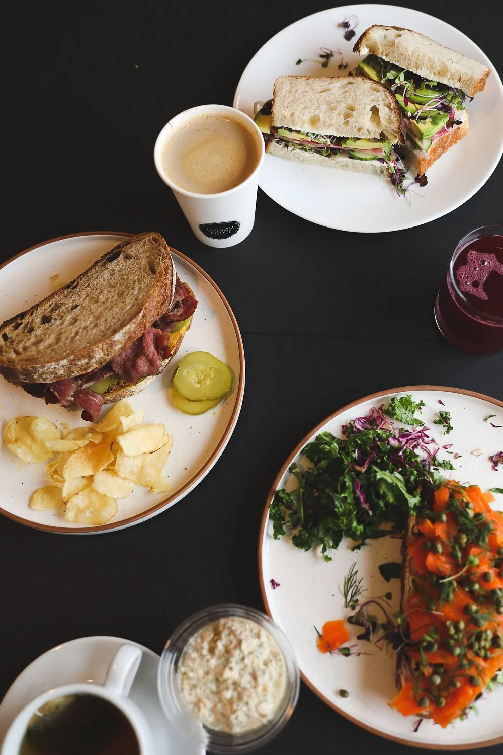 An array of Folsom Point menu items on a table.