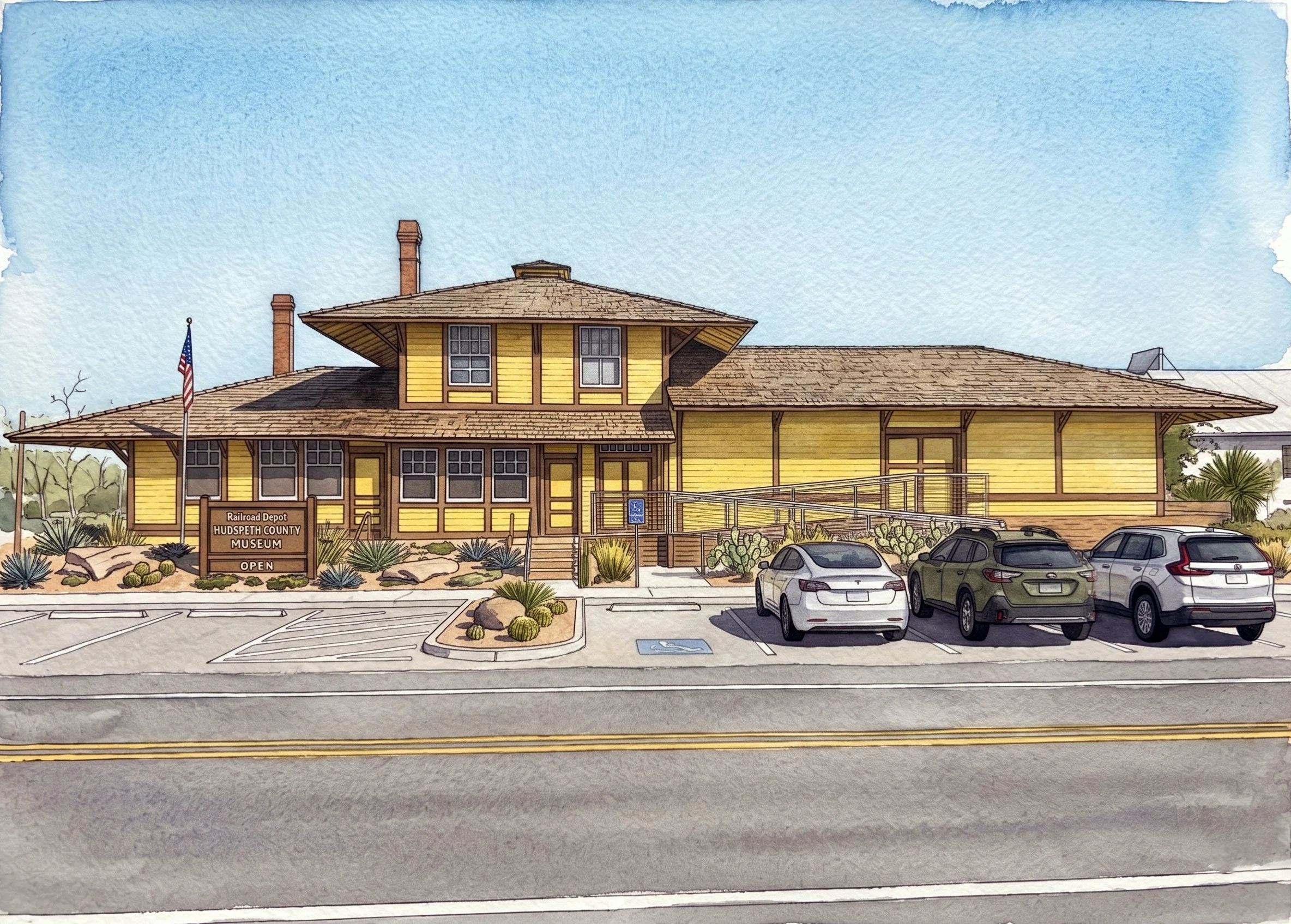 Southern Pacific Railroad Depot Rendering
