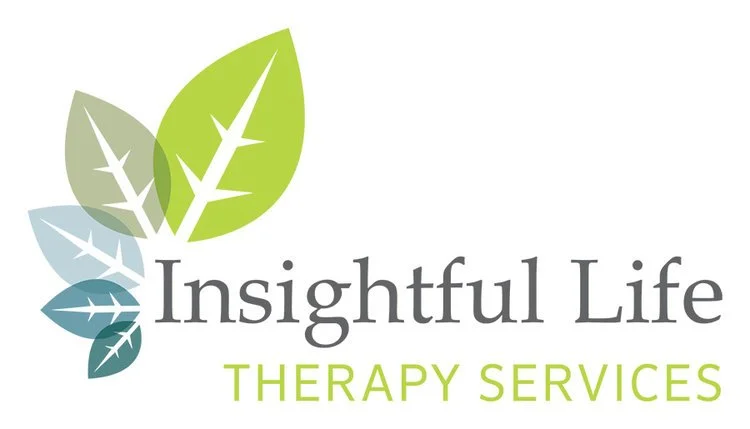 Insightful Life Therapy Logo with blue and green leaves surrounding the letters
