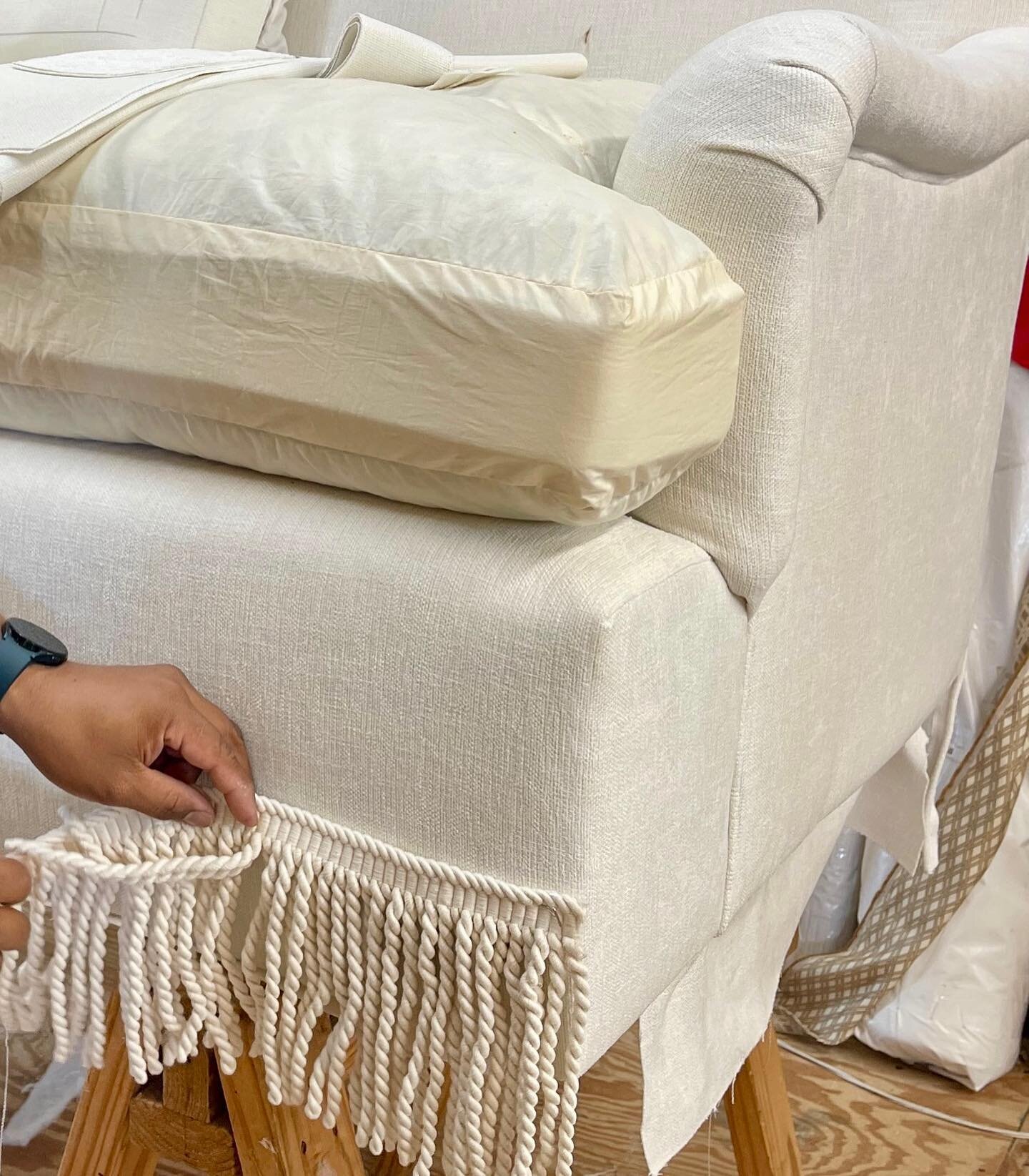 Custom sofa workroom progress ✨