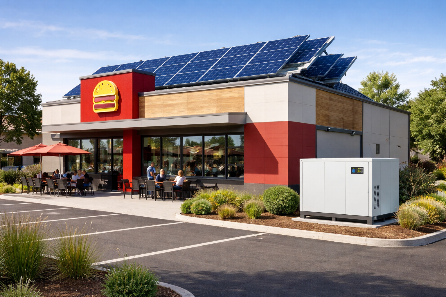 Restaurant with solar and ESS on the side.png