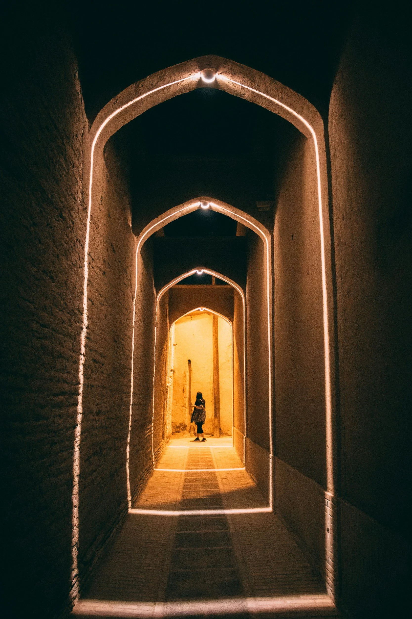 woman through a portal