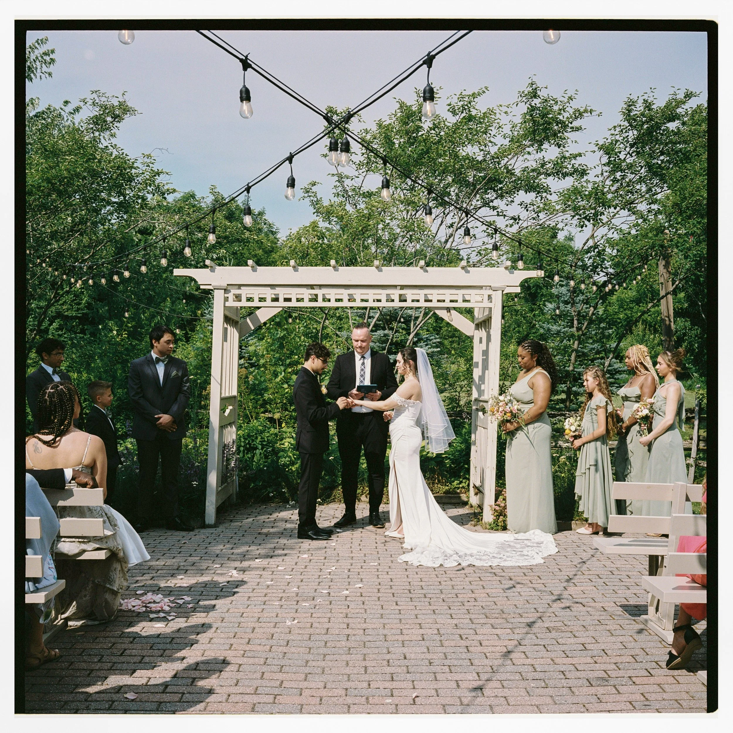 Ottawa wedding film photographer capturing an intimate analog ceremony on 35mm film