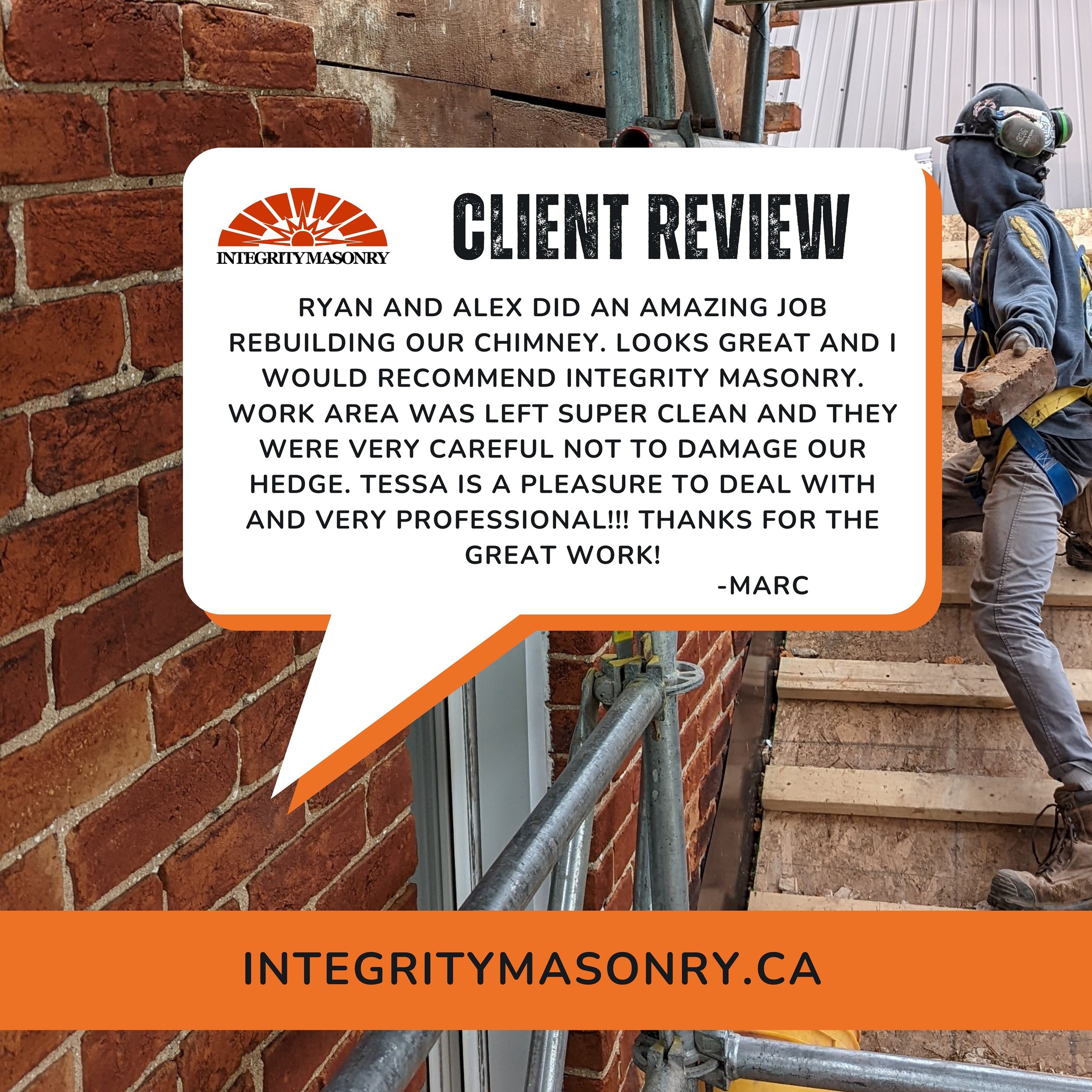 Your satisfaction is our top priority and fuels our passion for what we do. Thank you for your trust and support! 🙌🏼

#ClientLove #HappyCustomer #Review #chimney #masonry #bricklaying #masons #ottawa #ottawalife #ottawacontractor🏡