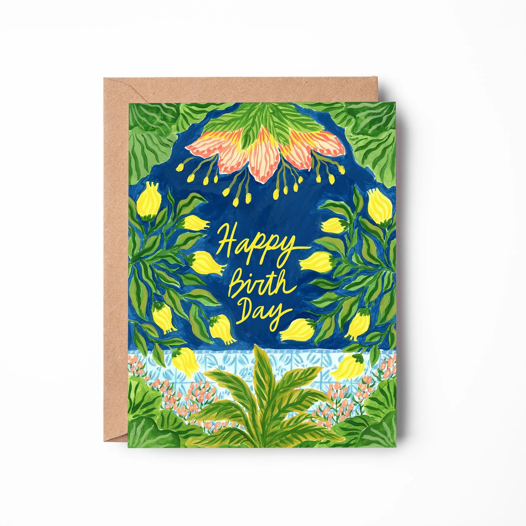 Yellow Flowers Birthday Greeting Card