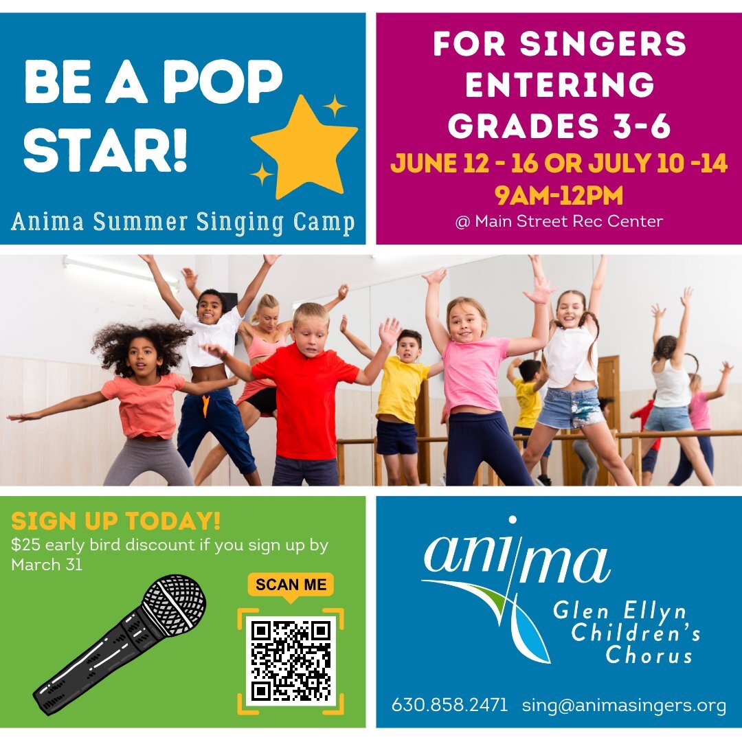 Announcing Anima's 2023 Summer Camps: Be A Pop Star! 

Your rising 3rd-6th grader can learn how to sing and dance like a pop star with their favorite singers like Taylor, Harry and Bruno. Plus, they'll learn about the pop stars that inspired a genera