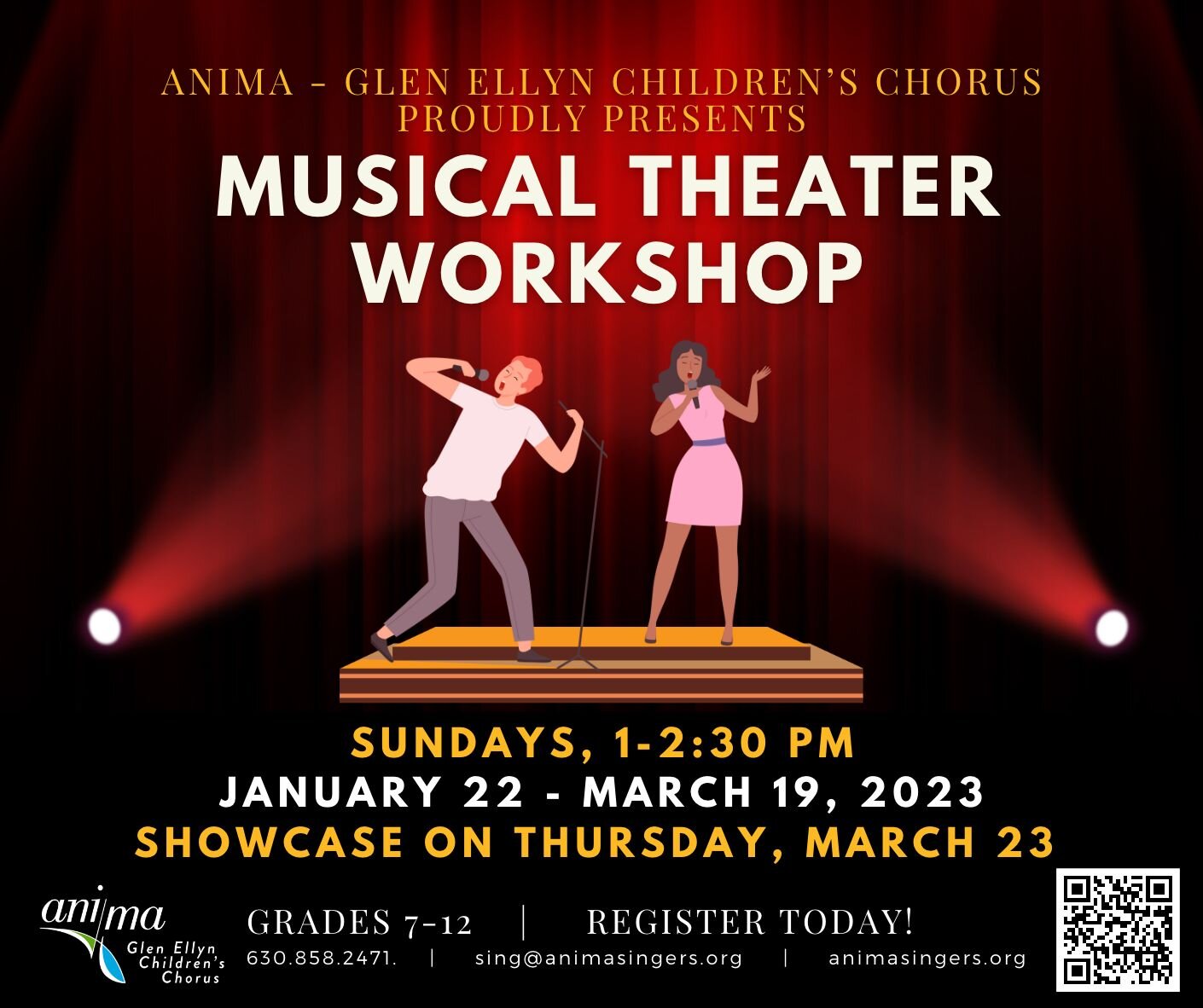 Does your middle school or high school student LOVE musical theater? Last chance to sign up for the musical theater workshop at Anima-GECC! Only 5 spots left! Link in bio.