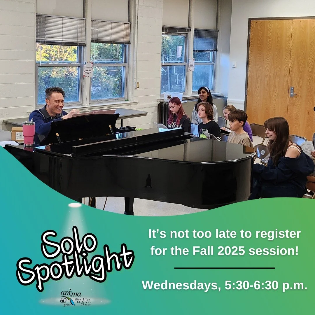 Are you having this much fun on a Wednesday night? If not, join Solo Spotlight, Anima's masterclass workshop experience focused on solo singing. 
There's still time to join, so sign up for the Fall session today! We only have a couple spots remainin