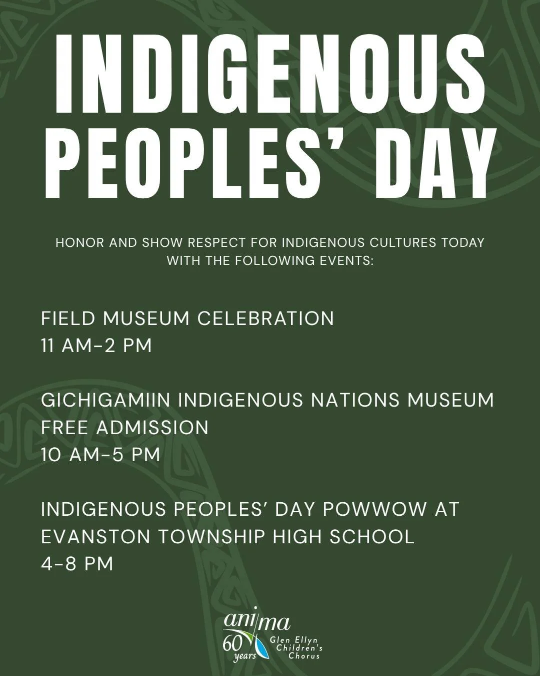 As we recognize Indigenous Peoples' Day today, we honor and show respect for indigenous cultures both in the United States and across the world.
If you are looking for ways to celebrate and expand your knowledge, here are some great events happening