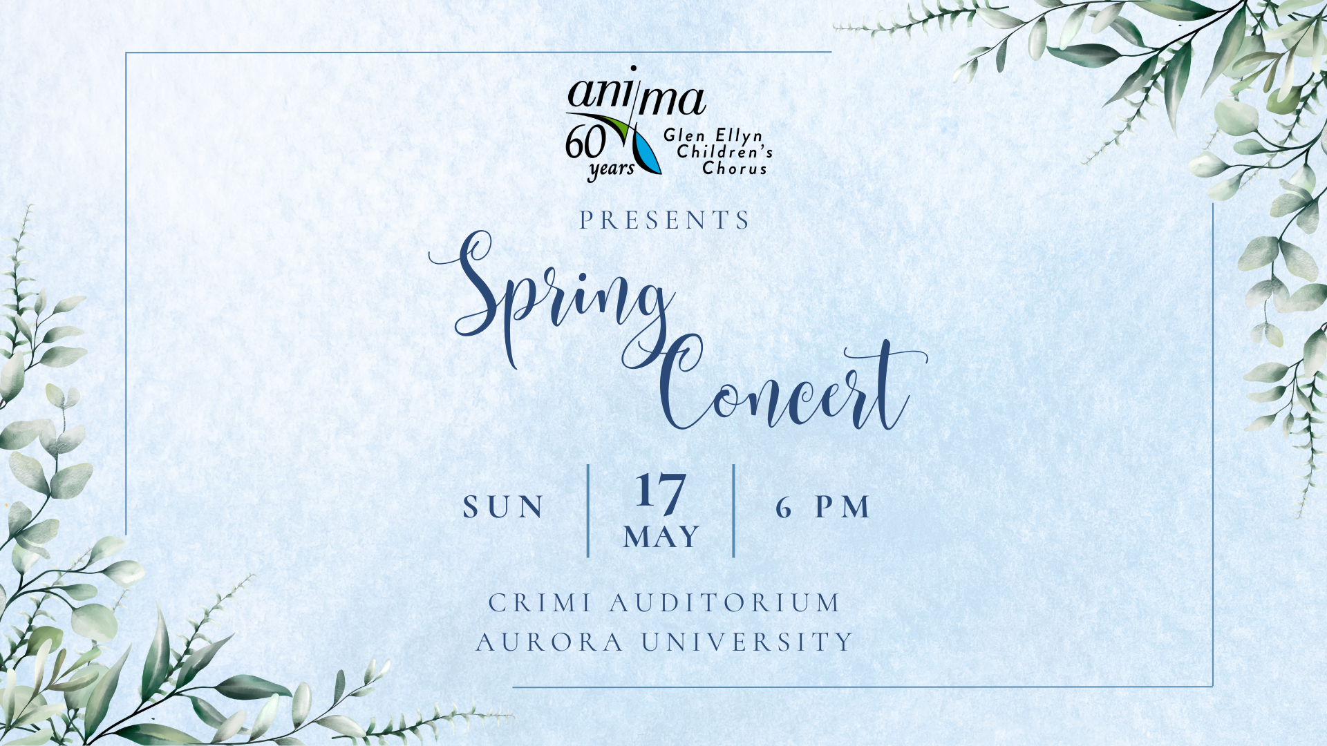 Anima Singers 61st Season Spring Concert 
