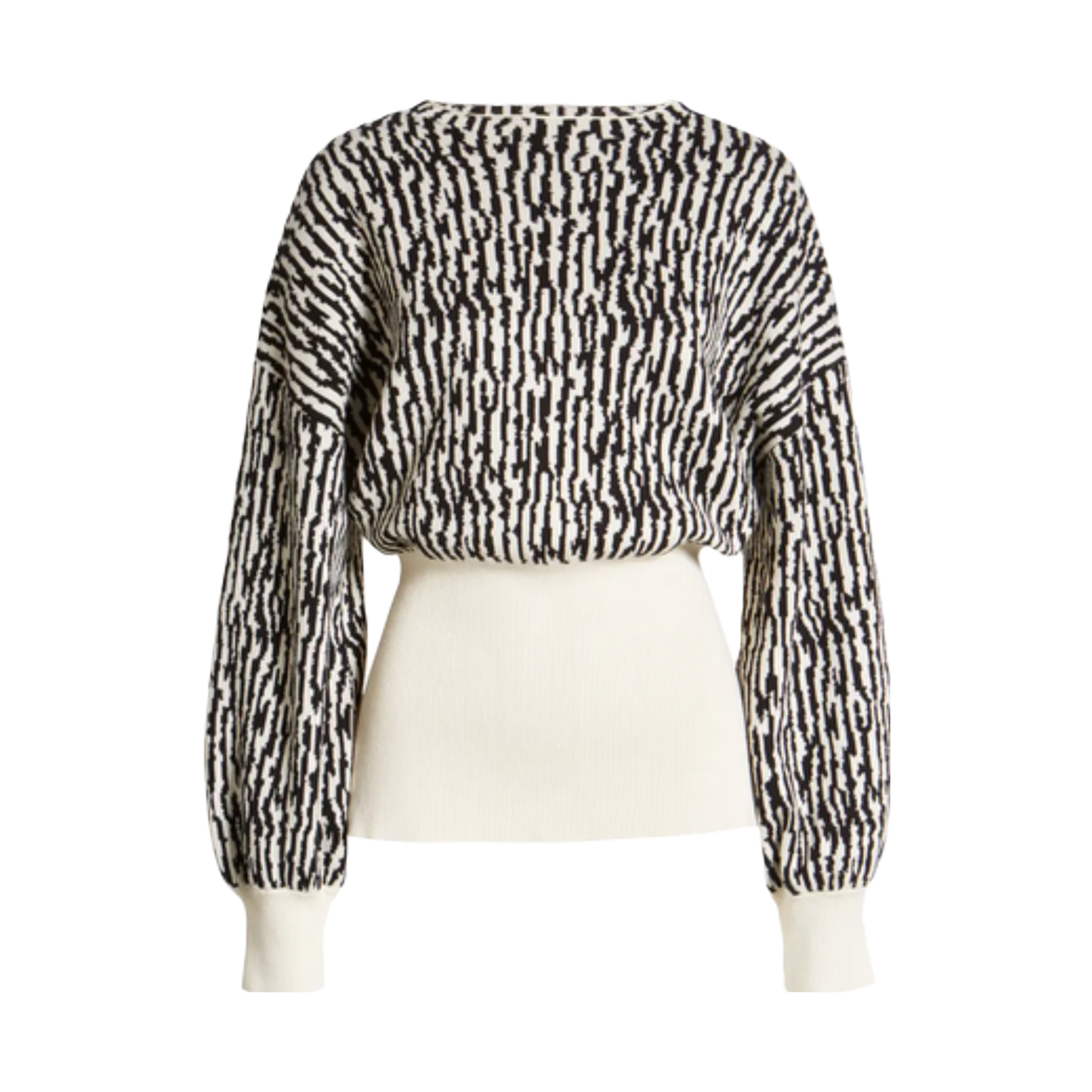 Open Edit | Women's Tie Back Jacquard Sweater